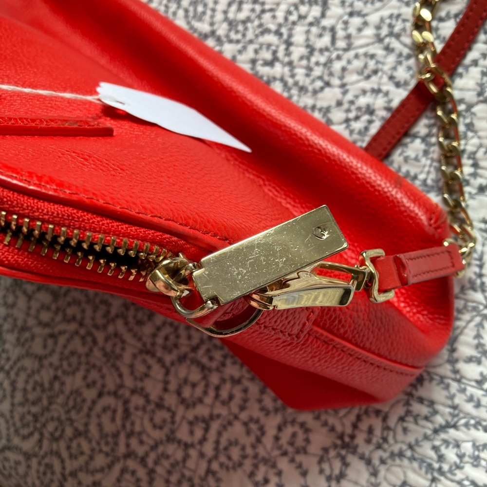 Kate Spade Red Leather Bow Satchel Crossbody Bag - Picture 10 of 13